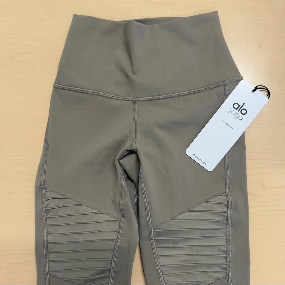 Alo Yoga High-Waist Moto Legging Gravel Glossy XXS NWT